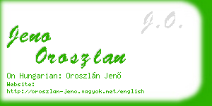 jeno oroszlan business card